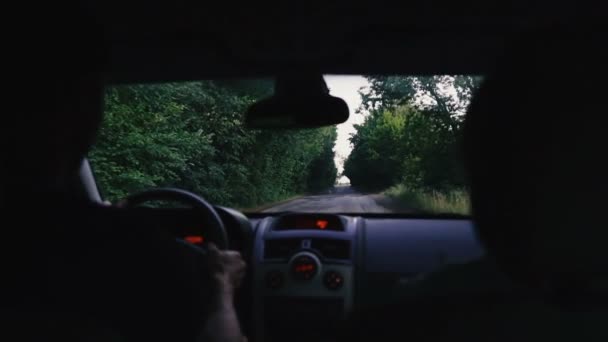 Reizen Met Auto Auto Rijdt Snelweg Het Uitzicht Vanuit Passagiersruimte — Stockvideo