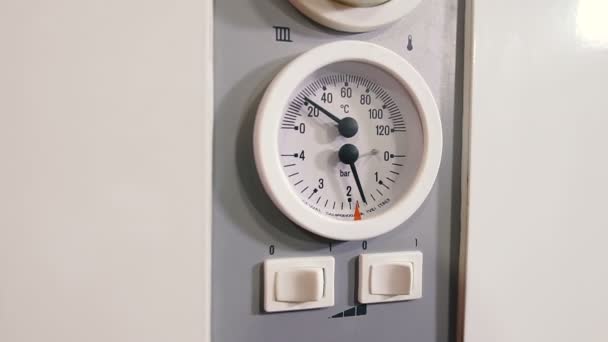 Sensor Temperatura Sala Caldeira Sensor Temperatura Uma Caldeira Para Aquecimento — Vídeo de Stock