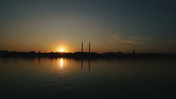 Coucher Soleil Large Rivière Avec Coucher Soleil — Video