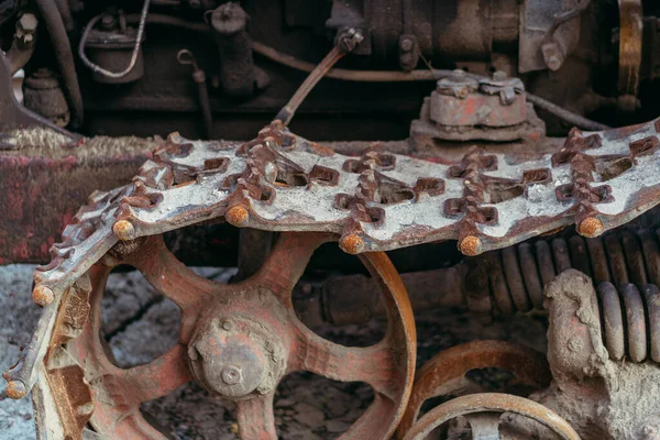 Raupe Aus Dem Traktor Nahaufnahme — Stockfoto