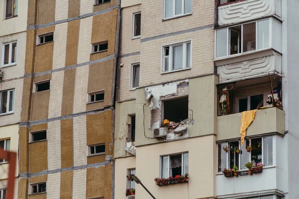 自宅での爆発 ガス漏れの結果としての住宅爆発 ウクライナだ キエフ — ストック写真