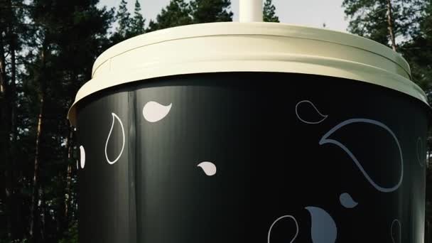 Plastmugg Enorm Plastmugg Med Cappuccino — Stockvideo