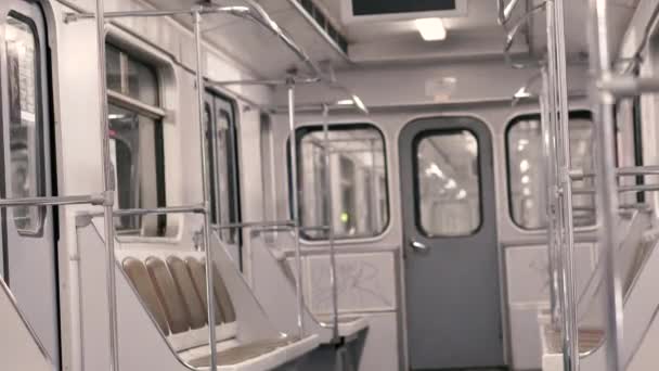 Metro Empty Subway Car Ukraine Kiev — Stock Video