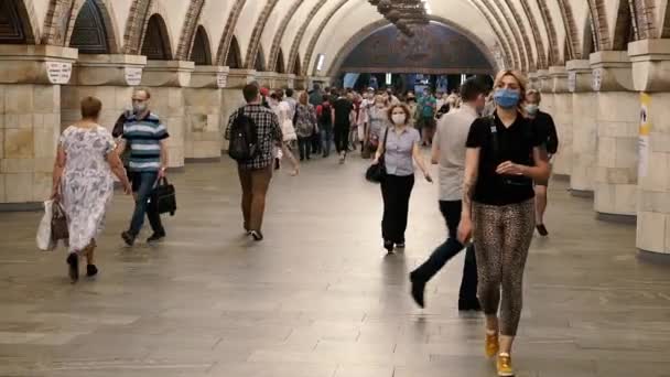 Kiew Ukraine Juni 2020 Die Arbeit Der Kiewer Metro Während — Stockvideo