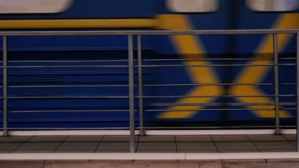 Metro Vagón Metro Vacío Ucrania Kiev — Vídeo de stock