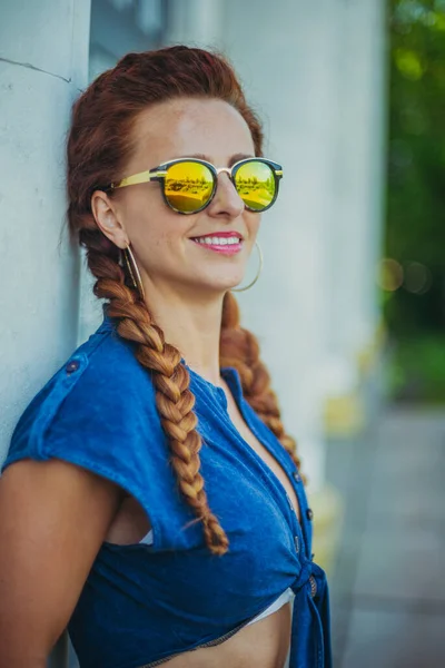 Portrait Portrait Woman Sunglasses — Stock Photo, Image
