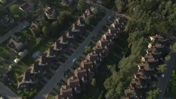 Cottage Complexo Construção Residencial Feito Estilo Casas Campo Vista Aérea — Vídeo de Stock