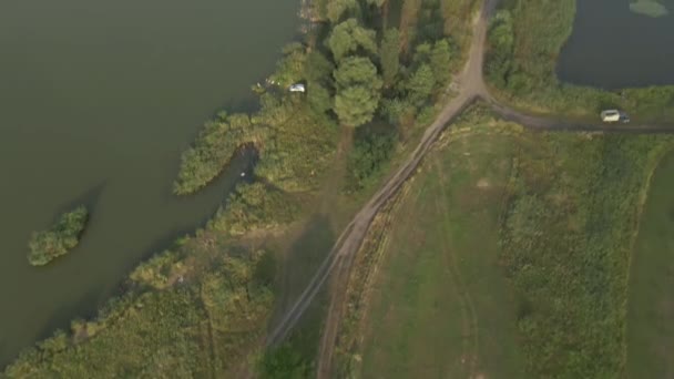 ステップ 川で一歩 空中風景 — ストック動画