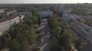 Yolculuk. Chernigov şehri. Ukrayna. Hava görünümü.