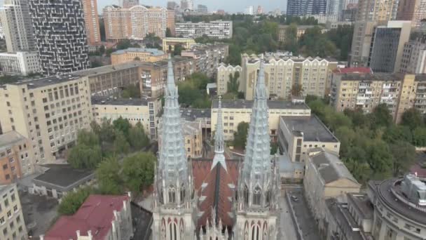 Церква Миколаївська Церква Україна Киев Вид Повітря — стокове відео