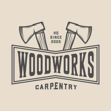 Vintage Doğrama, doğrama ve mekanik etiket, rozet, amblemi bir