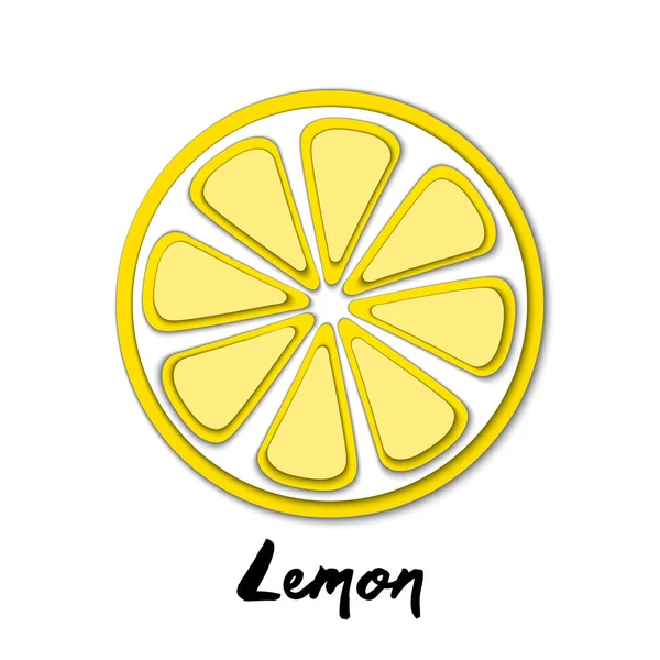 Papel Vetorial Cortado Limão Amarelo Formas Corte Estilo Arte Papel — Vetor de Stock