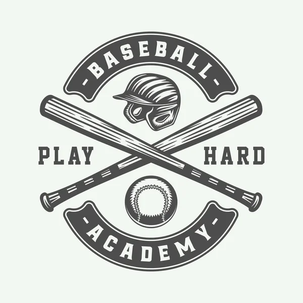 Logo Sport Baseball Vintage Emblème Insigne Marque Étiquette Art Graphique — Image vectorielle