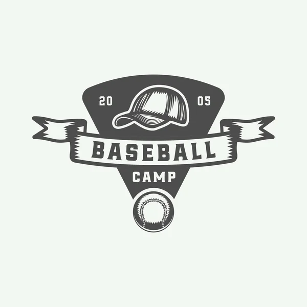 Logo deportivo de béisbol vintage, emblema, insignia, marca, etiqueta . — Vector de stock