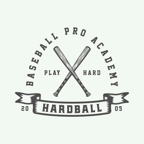 Vintage beyzbol spor logo, amblem, rozet, mark, etiket. — Stok Vektör