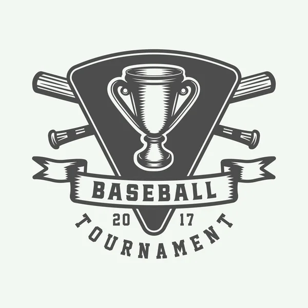 Logo olahraga baseball antik, lambang, lencana, tanda, label . - Stok Vektor