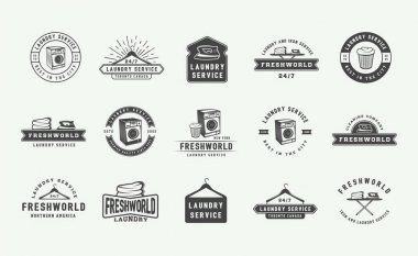 Retro logo rozetleri, amblem ve etiketleri temizlik seti 