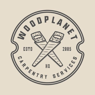 Vintage marangozluk, ahşap ve mekanik etiket, rozet, amblem 