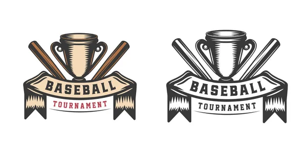 Logo deportivo de béisbol vintage, emblema, insignia, marca, etiqueta . — Vector de stock