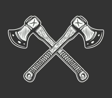 Eski el çizimi biçimdeki klasik çapraz eksenler. 