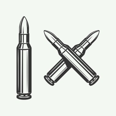 Antika antika mermiler seti. Logo ve amblem için kullanılabilir.