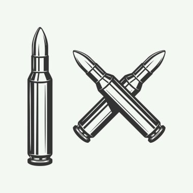 Set of vintage retro bullets. Can be used for logo, emblem clipart
