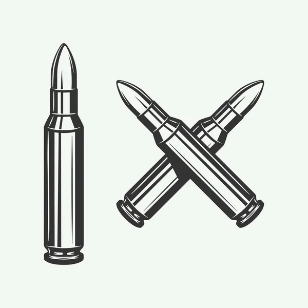 Juego de balas retro vintage. Puede ser utilizado para el logotipo, emblema — Vector de stock