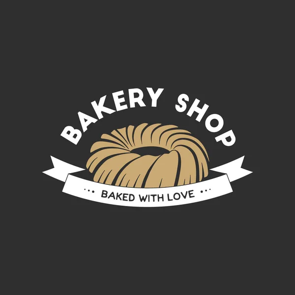 Vintage Style Bakery Shop Simple Label Badge Emblem Logo Template — Stock Vector