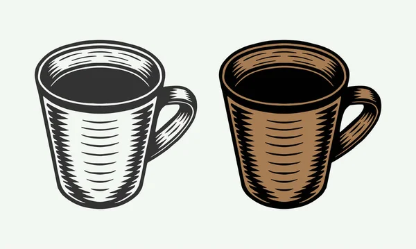 Vintage Café Rétro Tasse Thé Peut Être Utilisé Pour Étiquette — Image vectorielle