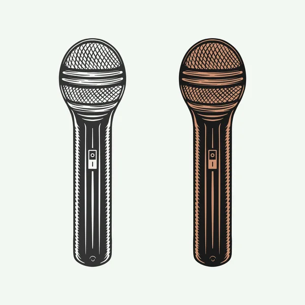 Ensemble Microphones Rétro Vintage Peut Être Utilisé Pour Conception Emblème — Image vectorielle