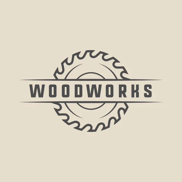 Vintage Retro Woodwork Lumber Carpentry Emblem Logo Badge Label Mark — Stock Vector