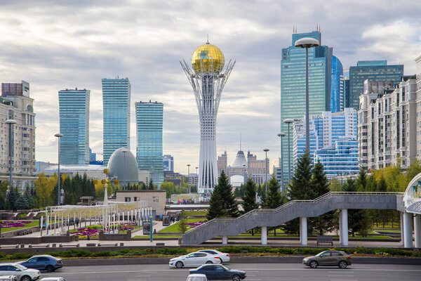 Central bulval in Astana. Kazakhstan. The photo was taken 30.09.2018