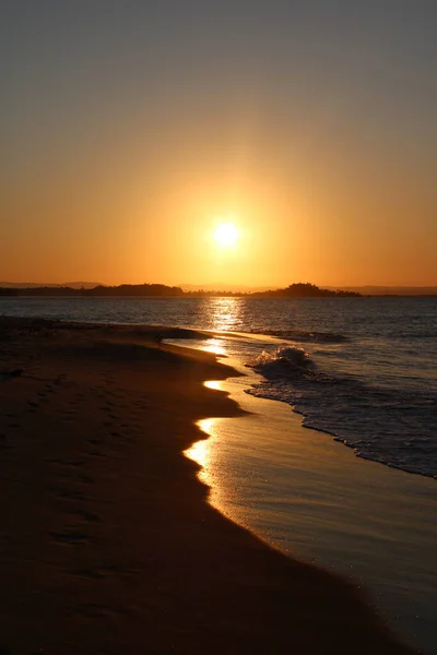 Solnedgang Den Brasilianske Stranden – stockfoto
