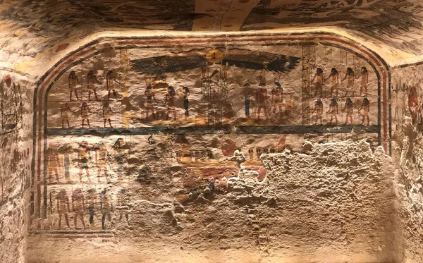 Egyptské Hieroglyfy Údolí Králů — Stock fotografie