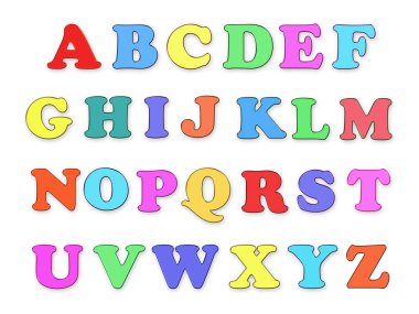 Çocuk çok renkli alfabesi, abc