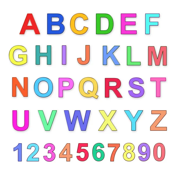 Children Multicolored Alphabet Numbers — Stock Photo, Image