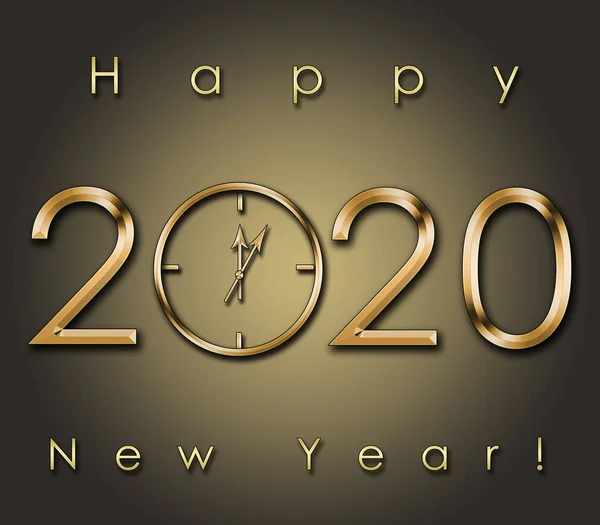 Happy New Year 2020. New Year Clock — Stock Photo, Image