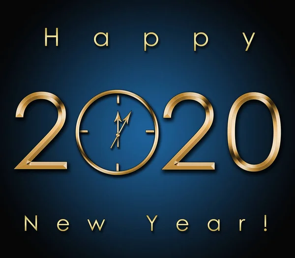 Happy New Year 2020. New Year Clock — Stock Photo, Image