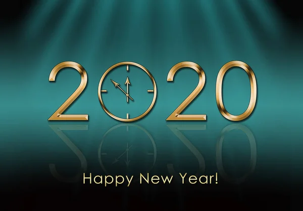 Happy New Year 2020. New Year Clock — Stock Photo, Image