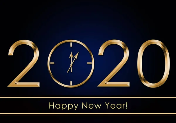 Happy New Year 2020. New Year Clock — Stock Photo, Image