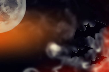 Cadılar Bayramı arka plan, uçan yarasalar