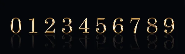 Gouden Nummers Een Zwarte Achtergrond — Stockfoto