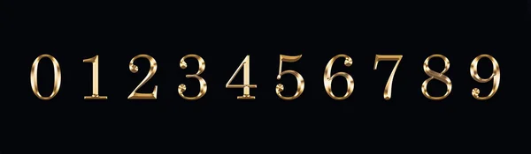 Numeri Oro Sfondo Nero — Foto Stock