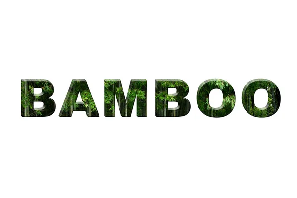 Bambu Yazısını Bambu Metin Tasarımı Sancak Metin Için Alanı Kopyala — Stok fotoğraf