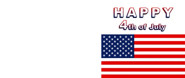 Usa Flagge Isoliert Auf Weißem Hintergrund Illustration Banner Glücklicher Juli — Stockfoto