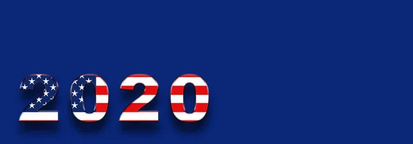 Amerikaanse Presidentsverkiezingen 2020 Amerikaanse Stem Horizontaal Banner Ontwerp Blauwe Achtergrond — Stockfoto