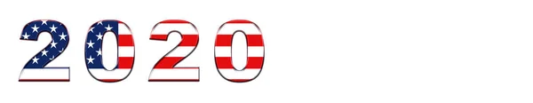 Usa Presidentvalet 2020 Amerikansk Röst Horisontell Banner Design Vit Bakgrund — Stockfoto