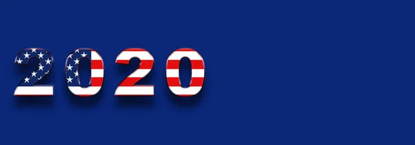 Usa Presidential Election 2020 American Vote Horizontal Banner Design Blue — Stock Photo, Image