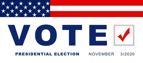 2020 Banner Prezidentských Voleb Spojených Států Amerických Symboly Usa Ilustrace — Stock fotografie