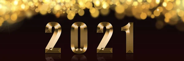 Καλή Χρονιά 2021 Χρυσό Γυαλιστερό Φόντο Χρυσό Bokeh Γιορτινή Εορταστική — Φωτογραφία Αρχείου